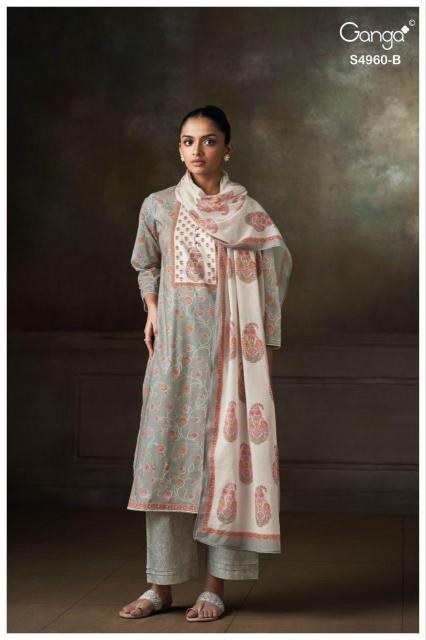 Ganga tersia 4960 cotton dress material wholesaler kolkata